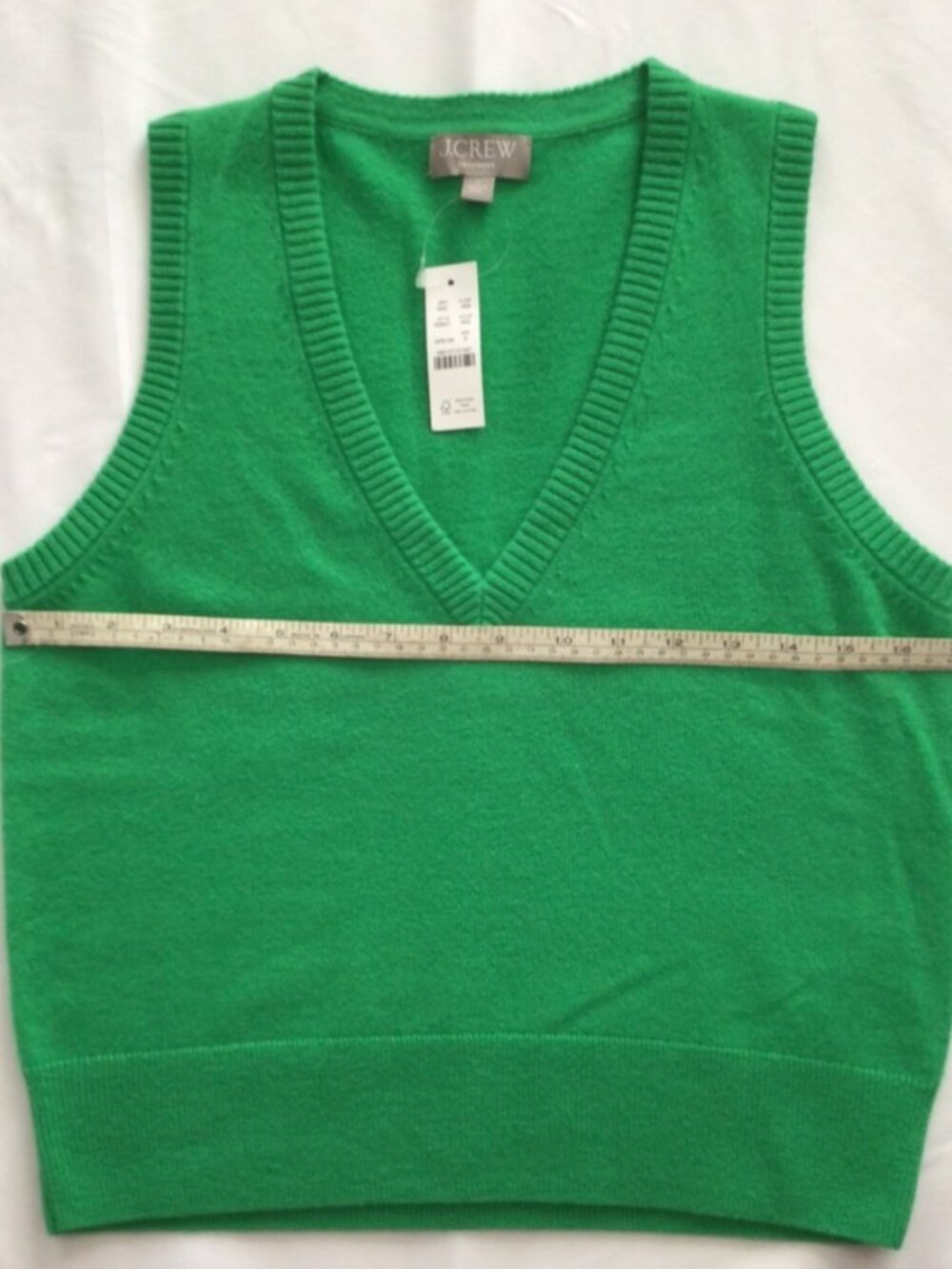 J Crew Cashmere V-neck Vest Kelly Green Sz S - Picture 3 of 4